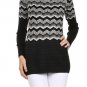 Heavy Knit Zig Zag Print Sweater Long Sleeve Tunic Top