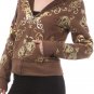 Reversible Cotton Hooded Jacket Brown Gold Silky Hoodie