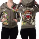 100% Cotton Los Angeles Tiger Flower Hoodie Shiny Hooded Jacket Sweater