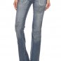 Shooting Star Rhinestone Embellished Two-Tone Wash Denim Bootcut Jeans