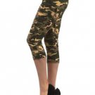 Camouflage Army Stretch Cropped Leggings Fashion Central