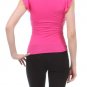 V-Neck Top Basic T-Shirt w Ruffle Sleeves by Fashion Central