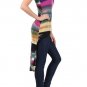 New Woman's Juniors Asymmetrical High Low Printed Colorful Blouse Top