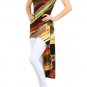 New Woman's Juniors Asymmetrical High Low Printed Colorful Blouse Top