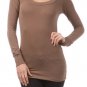 New Basic Long Sleeve Thin Light Weight Sweater Fitted Tunic Top