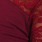 Regular & Plus Size Cotton Lace Long Sleeve Top Soft Knit Lace Back Blouse