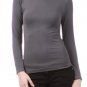 New Mock Neck Long Sleeve Basic Top Fitted Stretchy Turtleneck