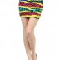 Multi-Color Multi-Print Stretchy Cotton Mini Bodycon Skirt w/ Fold Over Waist