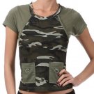 Short Sleeve Army Camouflage Top w/ Cargo Pockets Fashion Central