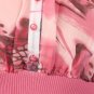 Printed Chiffon Button Down Blouse Ribbed Knit Top Fashion Central