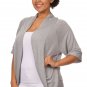 Plus Size 3/4 Sleeve Cocoon Open Draped Cardigan Fashion Central