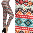 Geometric Print Multi-Color Leggings One Size