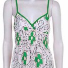 Floral V-Neck Babydoll Cotton Smock Waist Tank Top Fashion Central