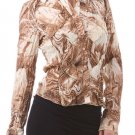 Silky Blouse Orange Yellow Gold Top Button Down Shirt