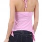 Midriff High Low Halter Asymmetrical Sleeveless Empire Top