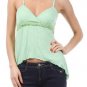 Midriff High Low Halter Asymmetrical Sleeveless Empire Top