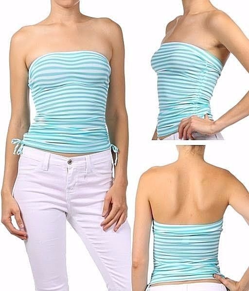Striped Strapless Top