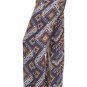 Multi-Color Diamond Printed Wide Leg Palazzo Pants w/ Elastic Waist Casual Pants