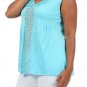 Top w/ Sheer Center Panel with Sequin Detail Sleeveless Blouse