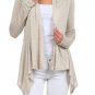 Open Front Long Sleeve Heather Gray Cardigan w/ Shark Bite Hem