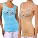 Embellished Sleeveless Tank Top