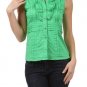 New Woman's Cotton Button Down Shirt Juniors Ruffle Collared Top Fashion Central
