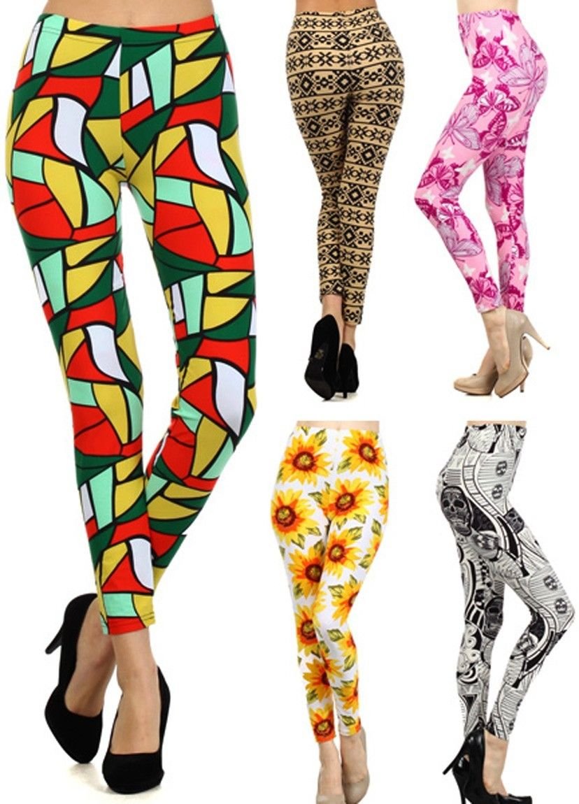 New Woman's Juniors Mixed Prints Geometric Tribal Leggings