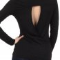 Scoop Neck Open Back Cutout Long Sleeve Top