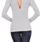 Scoop Neck Open Back Cutout Long Sleeve Top