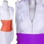 Rhinestone Trim Cotton V-Neck Ruffle Top Frilly Cap Sleeve Blouse Fitted Bodice