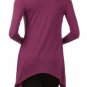 Open Front Fly Away Asymmetrical Cardigan Long Sleeve Sweater w/ Shark Bite Hem