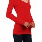 Fitted Cotton Basic V-Neck Top Long Sleeve T-Shirt Great for Layering