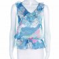 Summer Chiffon Ruffle Blouse Multi-Color Floral Top Fashion Central