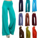 Palazzo Fold Over High Waist Wide Leg Yoga Pants Flared Casual Lounge Pants