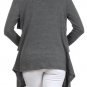 Long Sleeve Open Sweater Flyaway Tiered Drape Cardigan w/ Sharkbite Hem