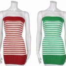Strapless Striped Metallic Knit Banded Tube Top
