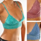 Lace Bralette Lined Floral Bra with Adjustable Straps