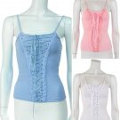 Lace Up Bodice Sleeveless Clubwear Tank Top