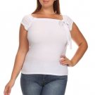 Off-Shoulder Top Slinky Short Sleeve Blouse
