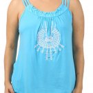 Soft Sleeveless T-Shirt Embroidered Summer Tank Top
