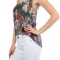 Asymmetrical High Low Chiffon Tank Top Printed Multi-Color Sleeveless Blouse