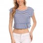 Striped Short Sleeve Lightweight Crop Top