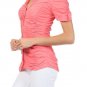 100% Cotton Button Down Shirt Ruched Top