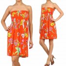 Strapless Floral Print Smock Dress