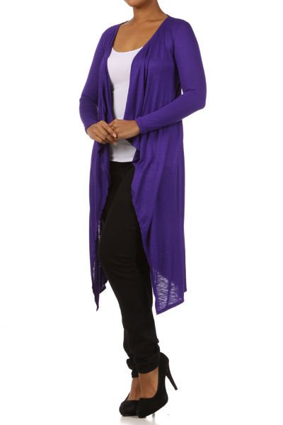 purple duster sweater