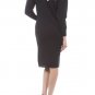Knee Length Long Sleeve Sweater Dress with Pipe Detailing and Tassels