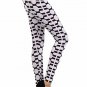 Black & White Geometric Print Circle Leggings w/ Elastic Waist Band