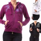 Embroidered "Endless Love" Extra Warm Cotton Hoodie Thick Hooded Zipper Jacket