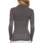 Casual Basic Textured Stretchy Knit Nylon Turtleneck Top with Long Sleeves