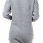 New Long Gray Tunic Sweater Embellished Knit Cardigan w/ Pockets
